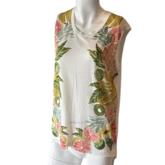J. Crew Collectors Tees Fruit Salad White Multi Cotton Blend Tank Size Small - Picture 9 of 11